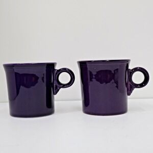 Fiesta Ware Homer Laughlin HLC Coffee Mugs Cups O Ring Handle Purple Plum